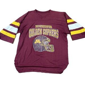 VTG 80s Logo 7 Minnesota Golden Gophers‎ Football Mascot Shirt Single Stitch USA